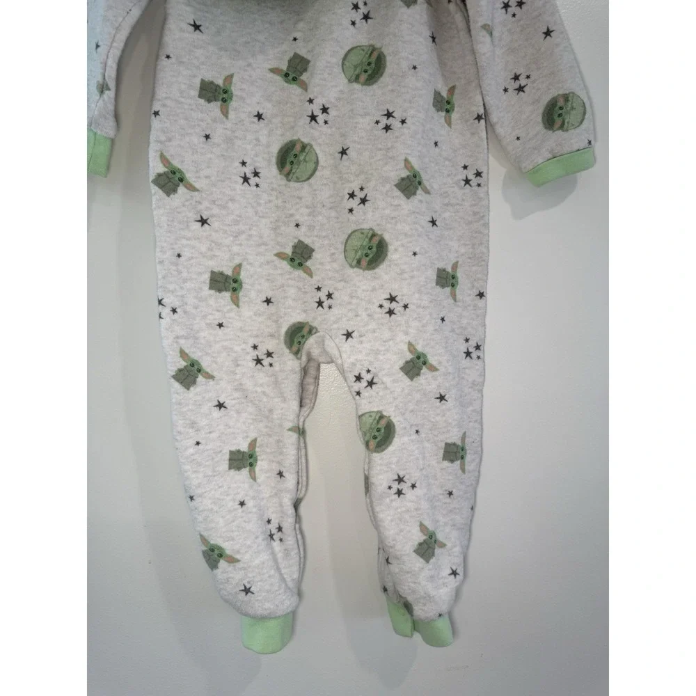 Star Wars Grogu Baby Yoda Toddler One Piece Hooded‎ Pajama Size 24M